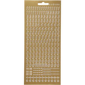Sticker, Nummern, Blatt 10x23 cm, Gold, 1 Bl. [HOB-170212]