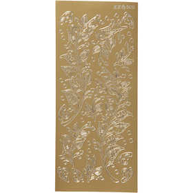 Sticker, Blätter, Blatt 10x23 cm, Gold, 1 Bl. [HOB-170238]