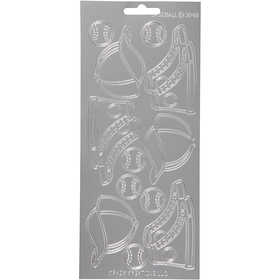Sticker, Sport, Blatt 10x23 cm, Silber, 1 Bl. [HOB-170249]
