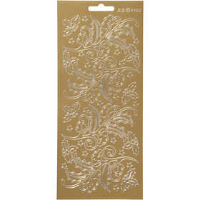 Sticker, Stechpalme/Ilex, Blatt 10x23 cm, Gold, 1 Bl. [HOB-170252]