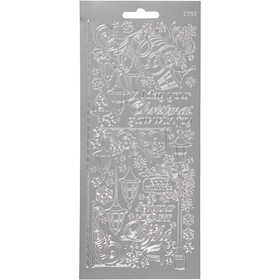Sticker, Laternen, Blatt 10x23 cm, Silber, 1 Bl. [HOB-170255]