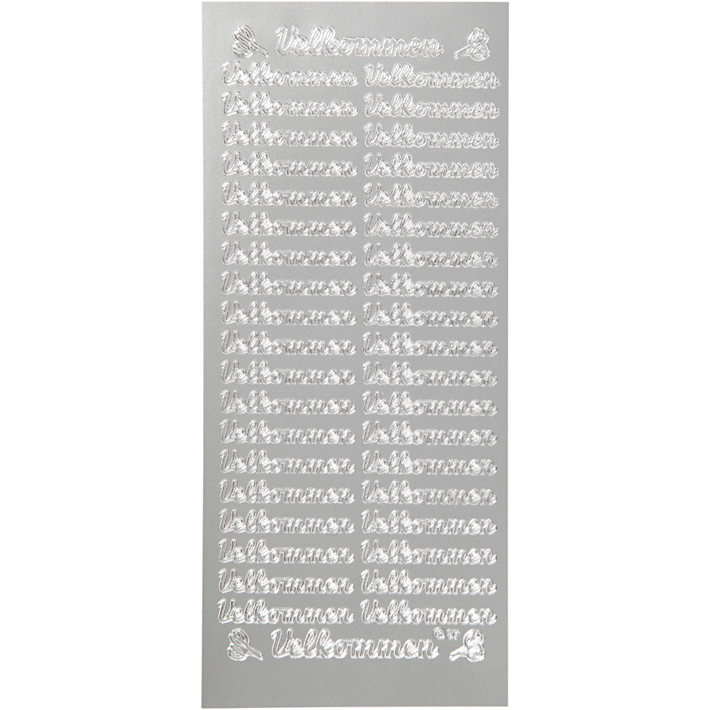 Sticker, Blatt 10x23 cm, Silber, 1 Bl. [HOB-170262]