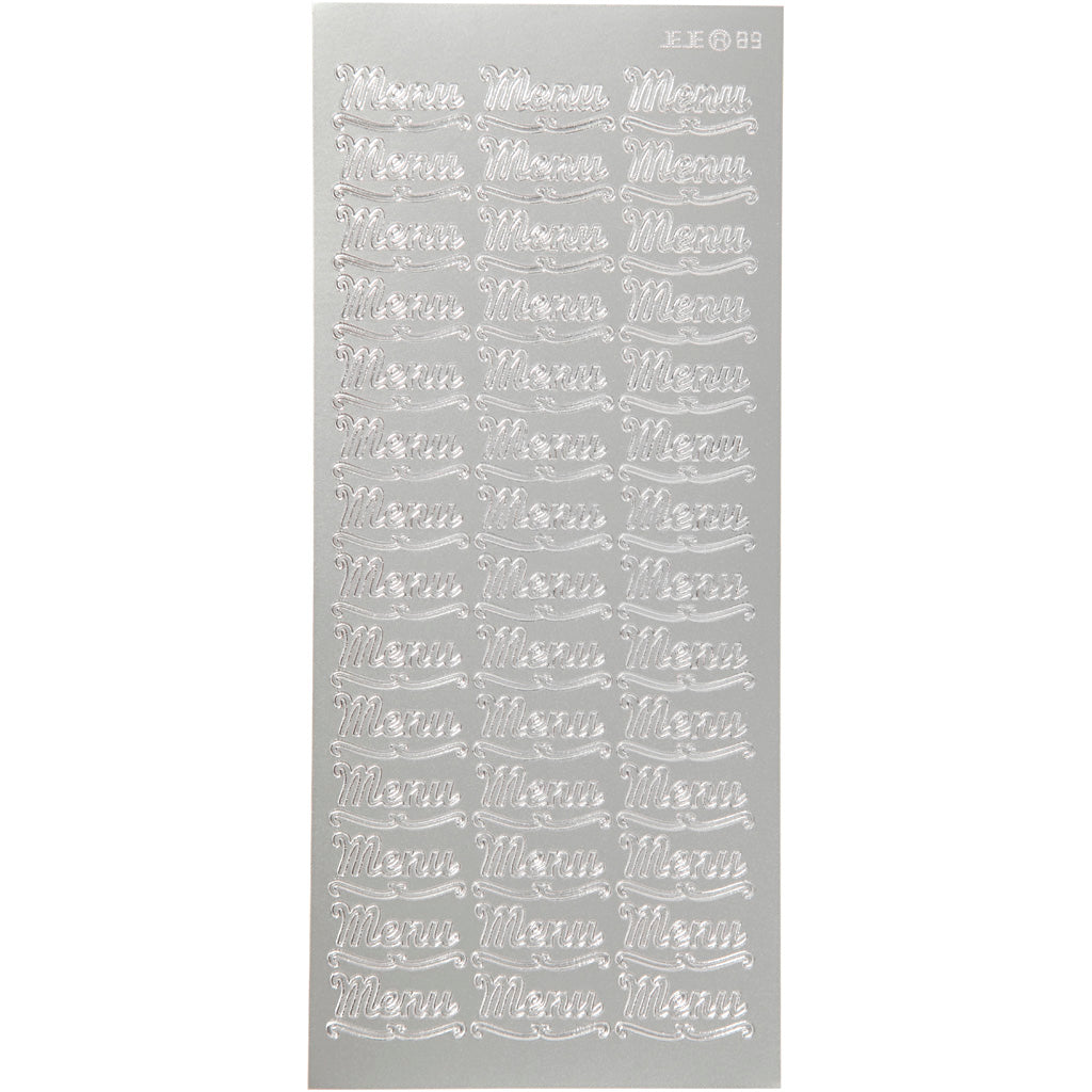 Sticker, Blatt 10x23 cm, Silber, 1 Bl. [HOB-170265]