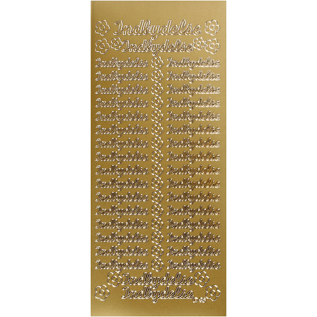 Sticker, Blatt 10x23 cm, Gold, 1 Bl. [HOB-170268]