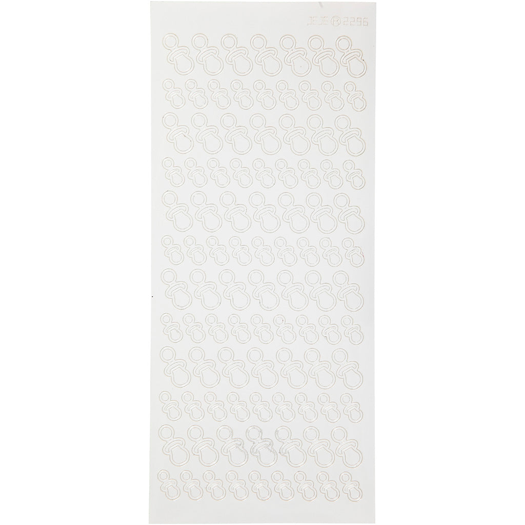 Sticker, Schnuller, Blatt 10x23 cm, Weiß, 1 Bl. [HOB-170285]
