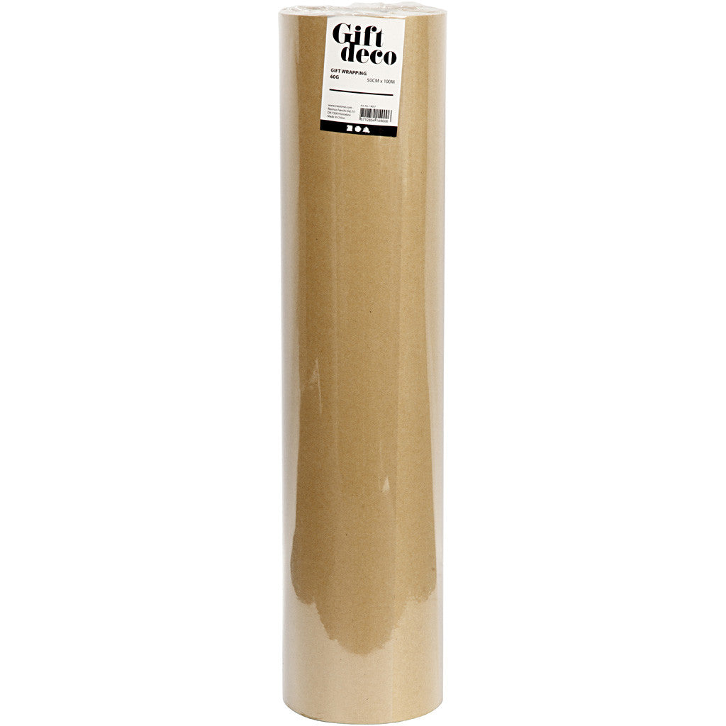 Geschenkpapier , B 50 cm, 60 g, Beige, 100 m/ 1 Rolle [HOB-19037]