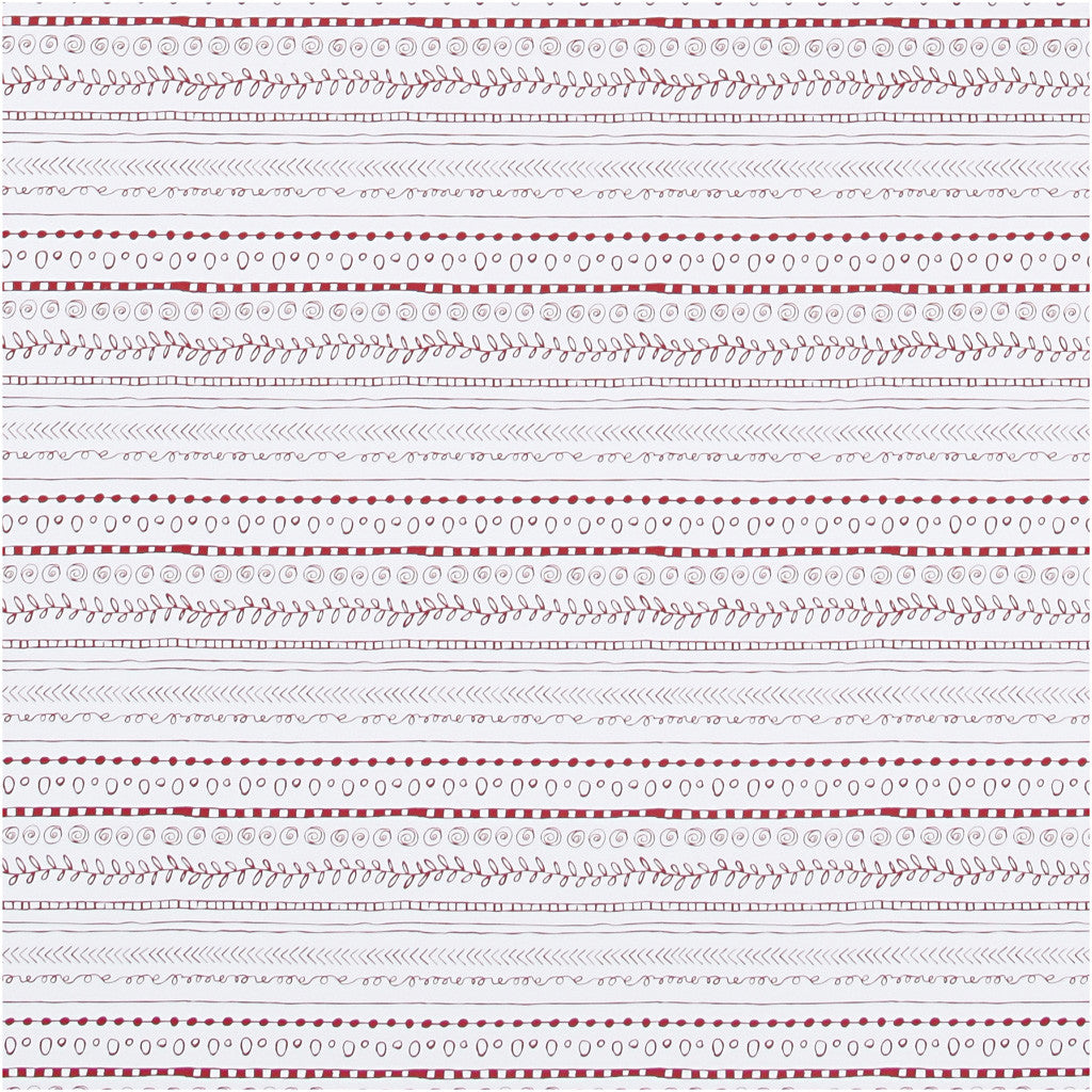 Geschenkpapier, Kritzeleien, B 70 cm, 80 g, Rot, Weiß, 4 m/ 1 Rolle [HOB-190440]