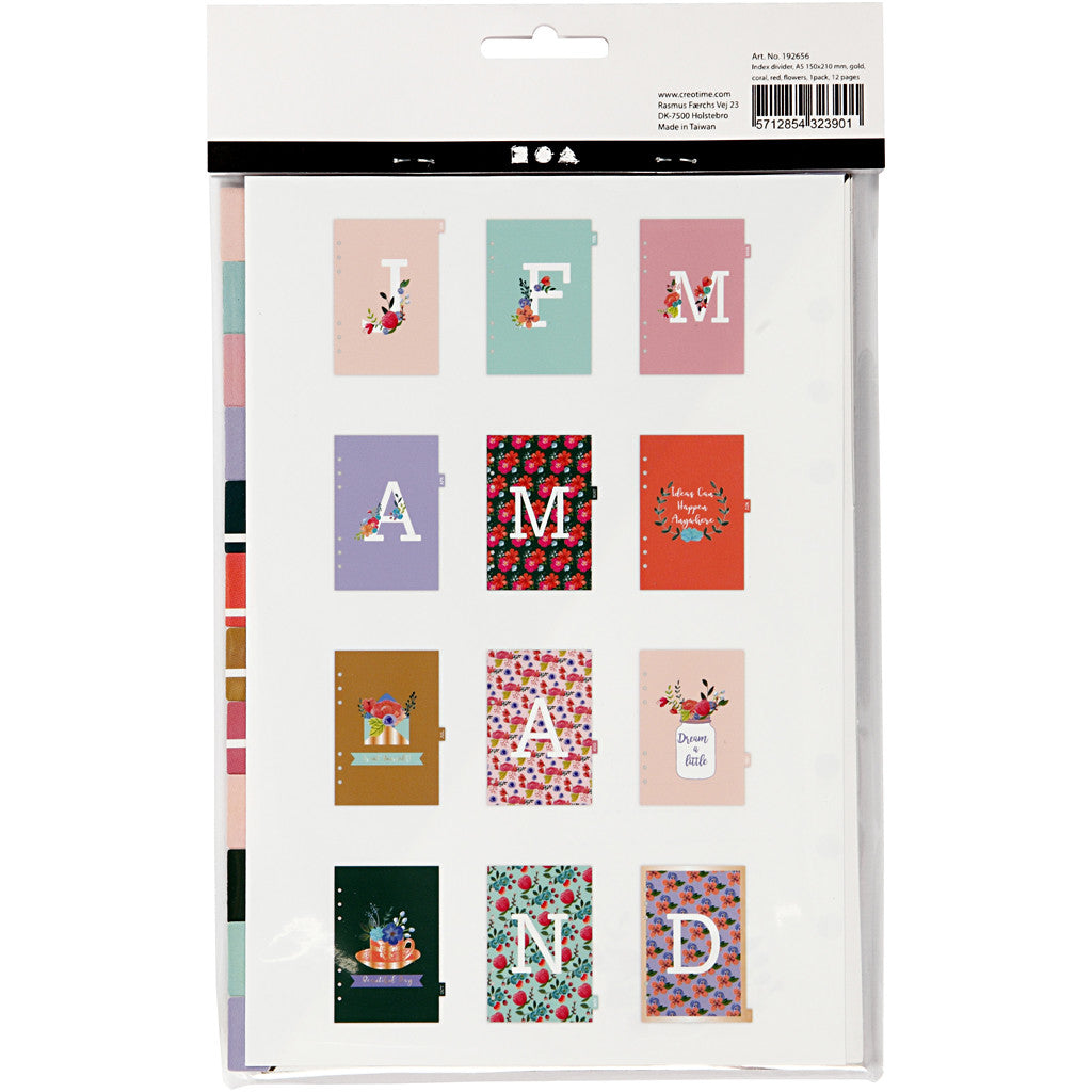 Kalendereinlagen, A5, Anzahl der Seiten 12, Gold, Rot, Korallen, 1 Stk [HOB-192656]