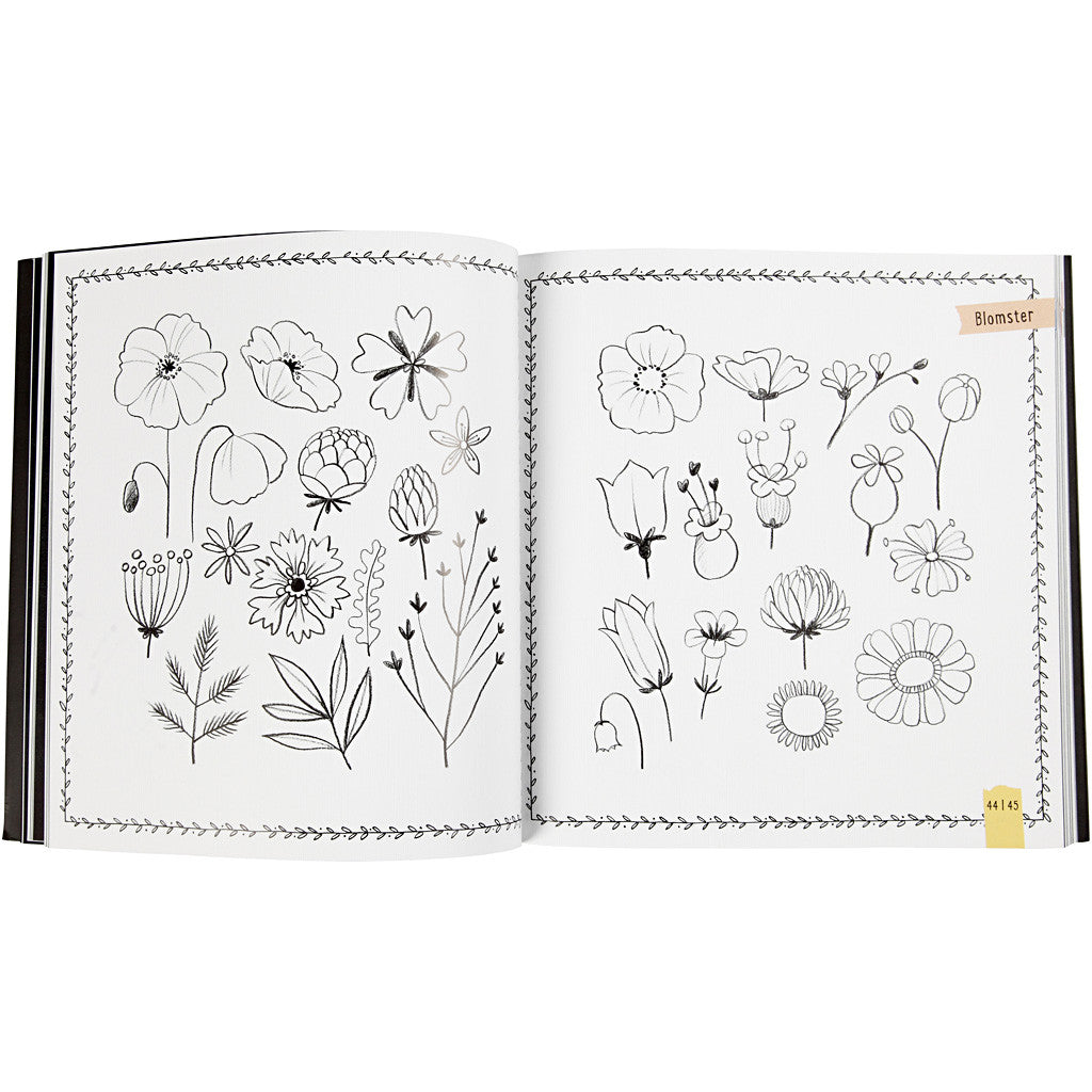 Inspirationsheft "Hand Lettering", Größe 22x23 cm, Dicke 2 cm, Anzahl der Seiten 143, 1 Stk, Dänischer Text [HOB-19290]