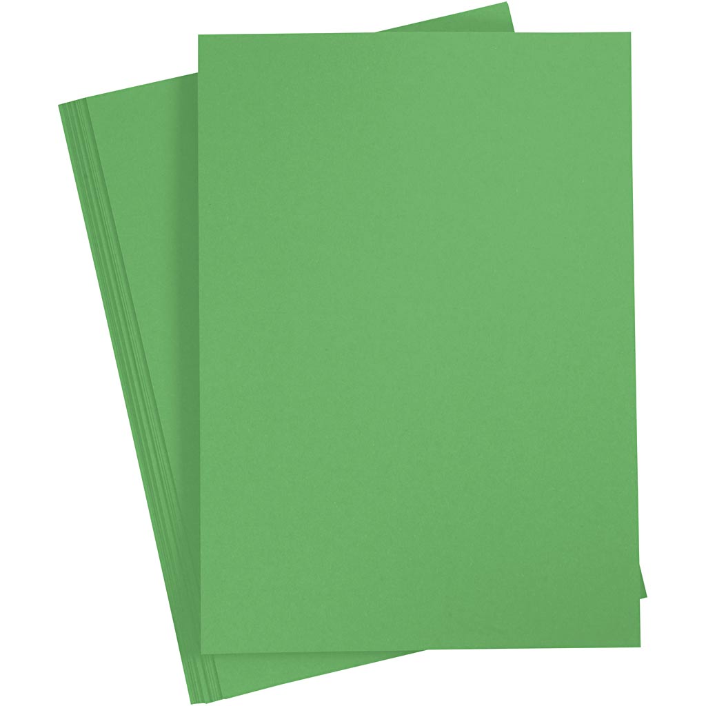 Card, A4, sheet 210x297 mm, 180 g, grass green, 20 sheet