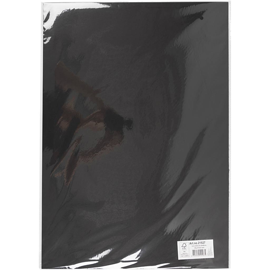 Karton, farbig, A2 420x600 mm,  180 g, Kohlschwarz, 10Bl. [HOB21527]