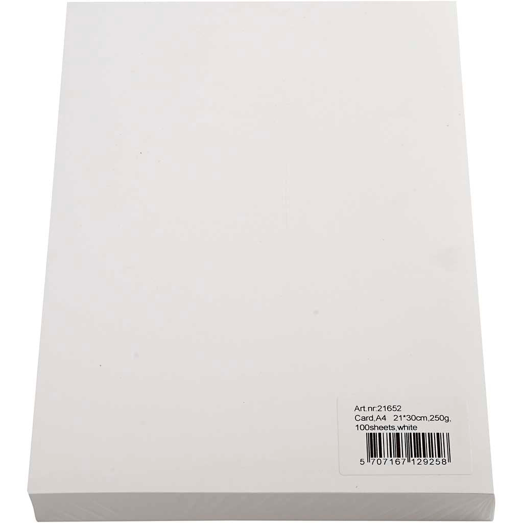 Karton, A4 210x297 mm,  250 g, Weiß, 100Bl. [HOB21652]