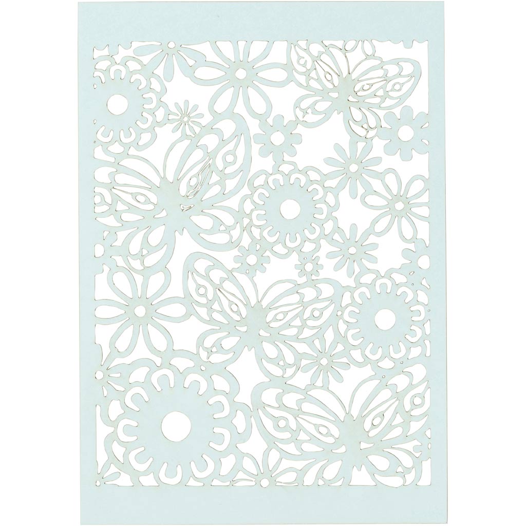 Lace Patterned cardboard, sheet 10,5x15 cm, 200 g, light blue, 10 pc