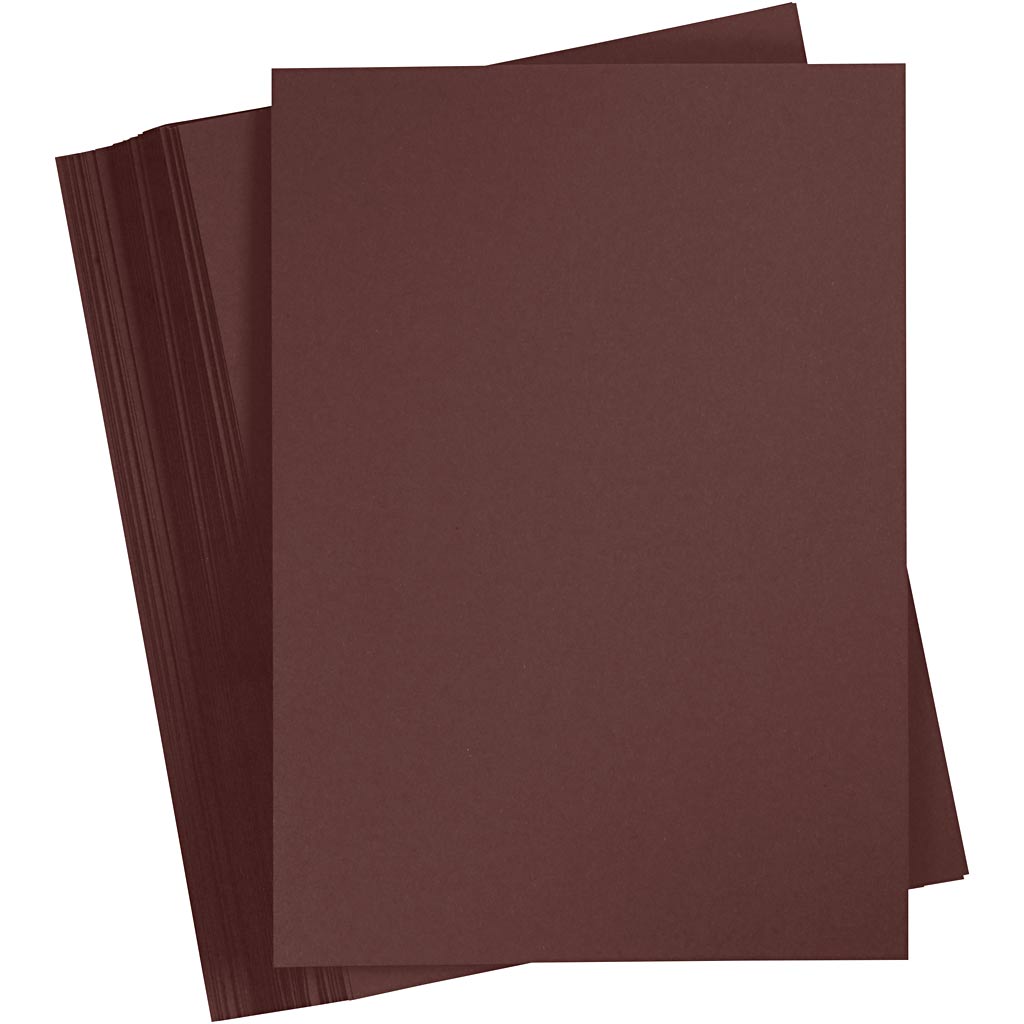 Card, A4, sheet 210x297 mm, 180 g, dark brown, 100 sheet