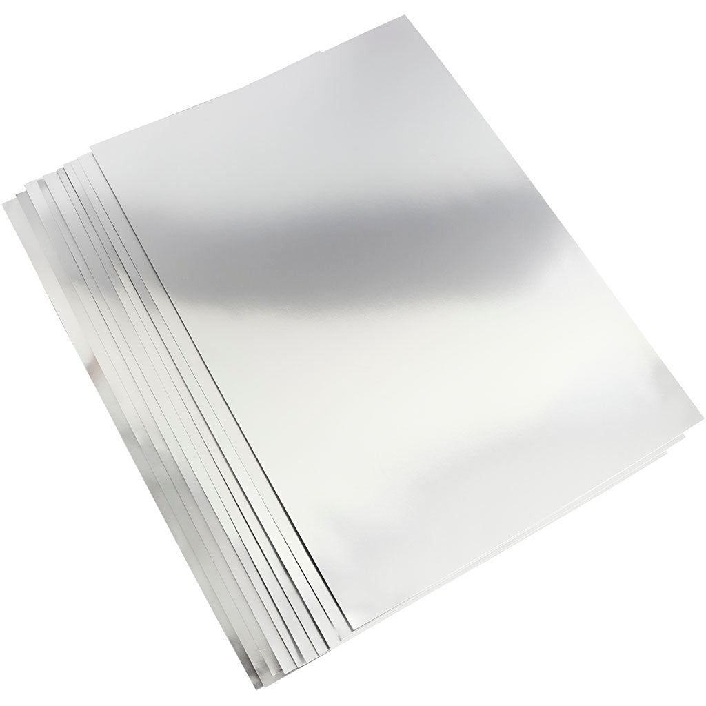 Metallic-Folienkarton, A2, Blatt 420x594 mm, 280 g, Silber, 10 Bl./ 1 Pck [HOB-220860]