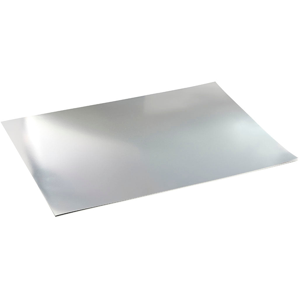 Metallic Foil Card, A2, sheet 420x594 mm, 280 g, silver, 10 sheet
