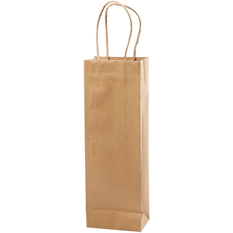 Paper Bag, H: 36 cm, W: 13x8 cm, 125 g, brown, 10 pc