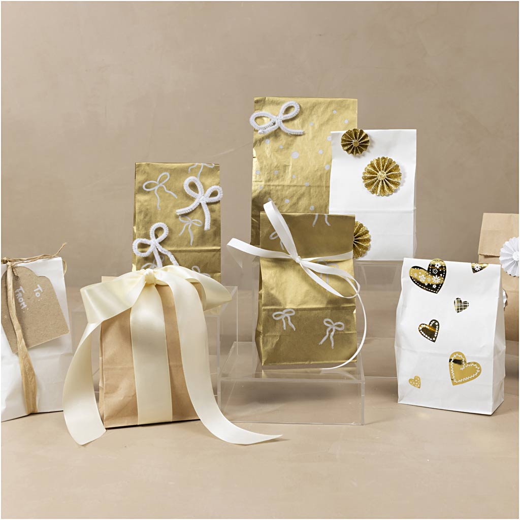 Papiertüten, H 27 cm, Größe 9x15 cm, 50 g, Braun, 100 Stk/ 1 Pck [HOB-23392]