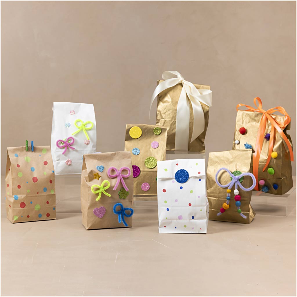 Papiertüten, H 27 cm, Größe 9x15 cm, 50 g, Braun, 100 Stk/ 1 Pck [HOB-23392]
