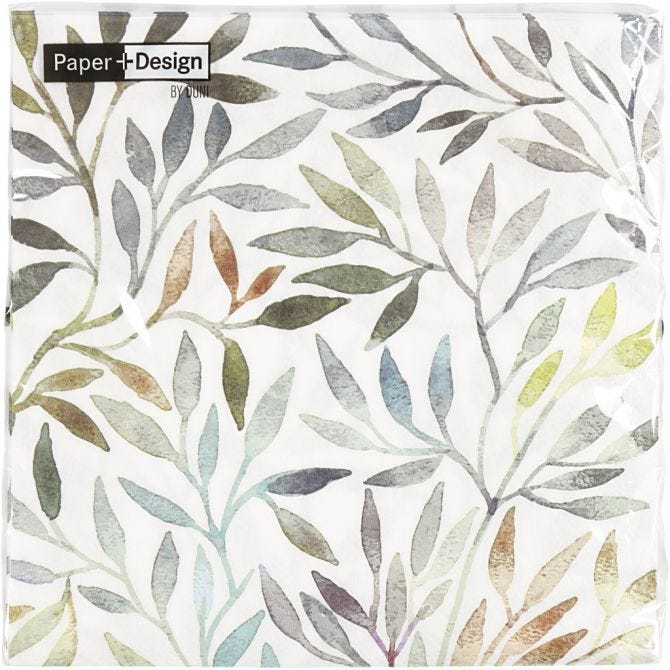 Papierservietten, Weidenblätter, Größe 33x33 cm, 20Stk/ 1 Pck [HOB-234730]