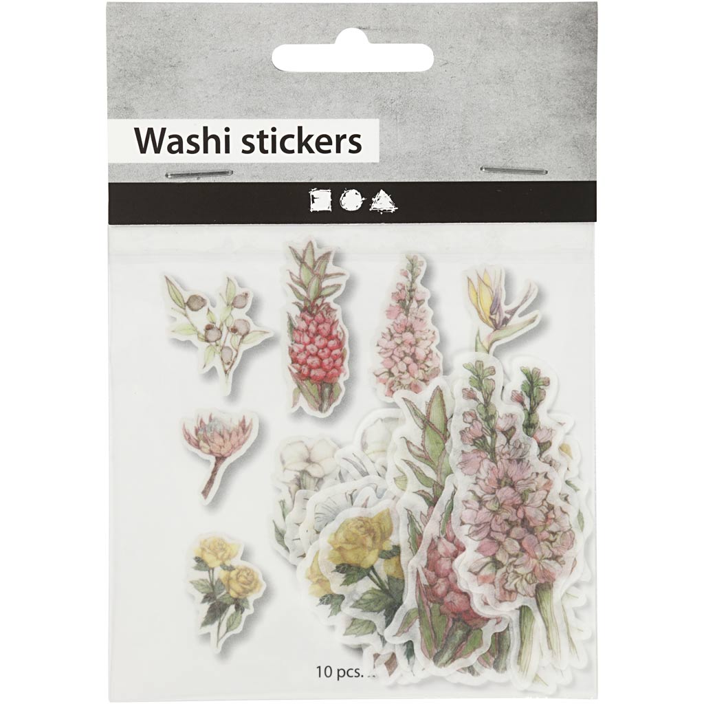 Motiv-Sticker, Blumen, Größe 25-60 mm, 30 Stck./ 1 Pck. [HOB24751]