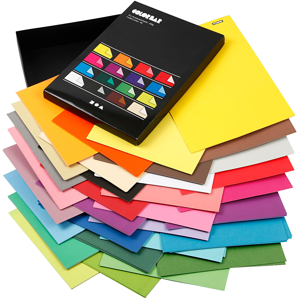 Color Bar Paper, A4, sheet 210x297 mm, 100 g, assorted colours, 16x10 sheet