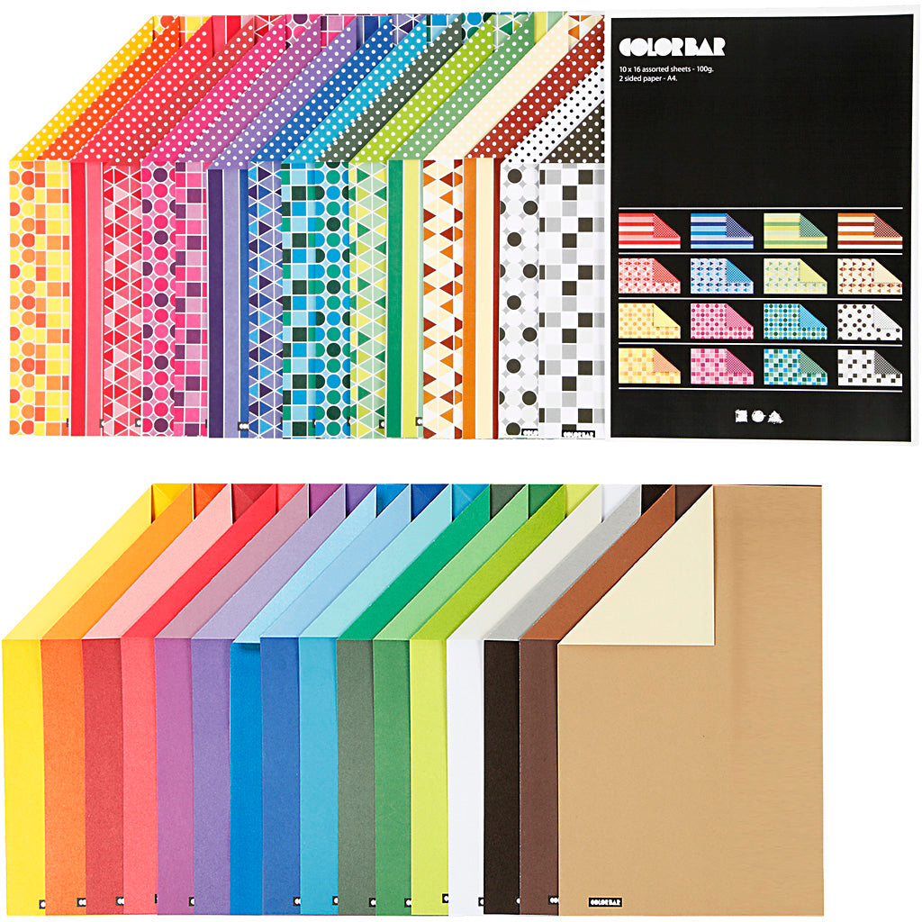 Color Bar Card, A4, sheet 210x297 mm, 250 g, assorted colours, 32x10 sheet