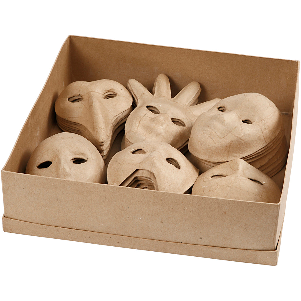 Masks, H: 12-21 cm, 60 pc