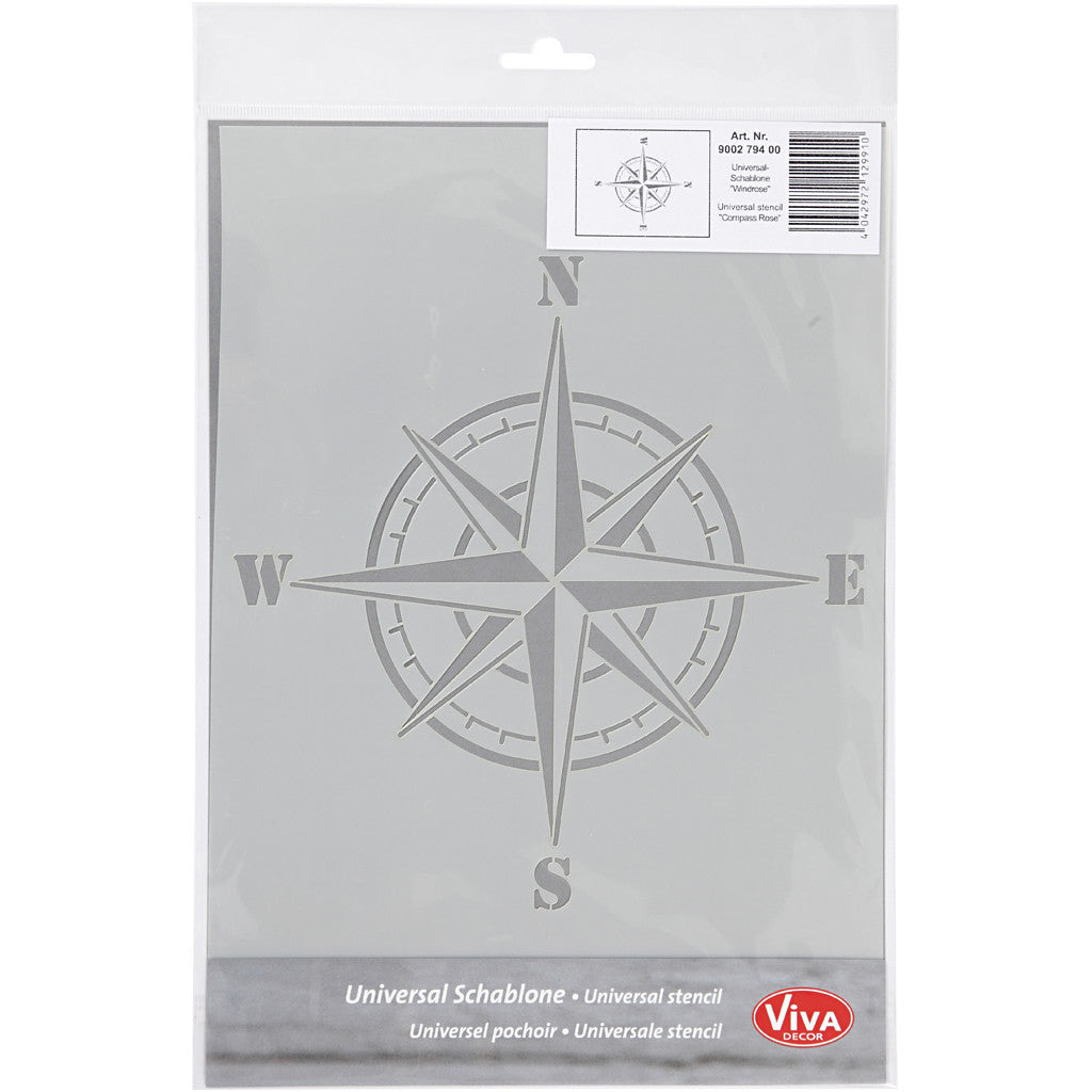Schablone, Kompass, A4, Blatt 210x297 mm, 1 Stk [HOB-26980]