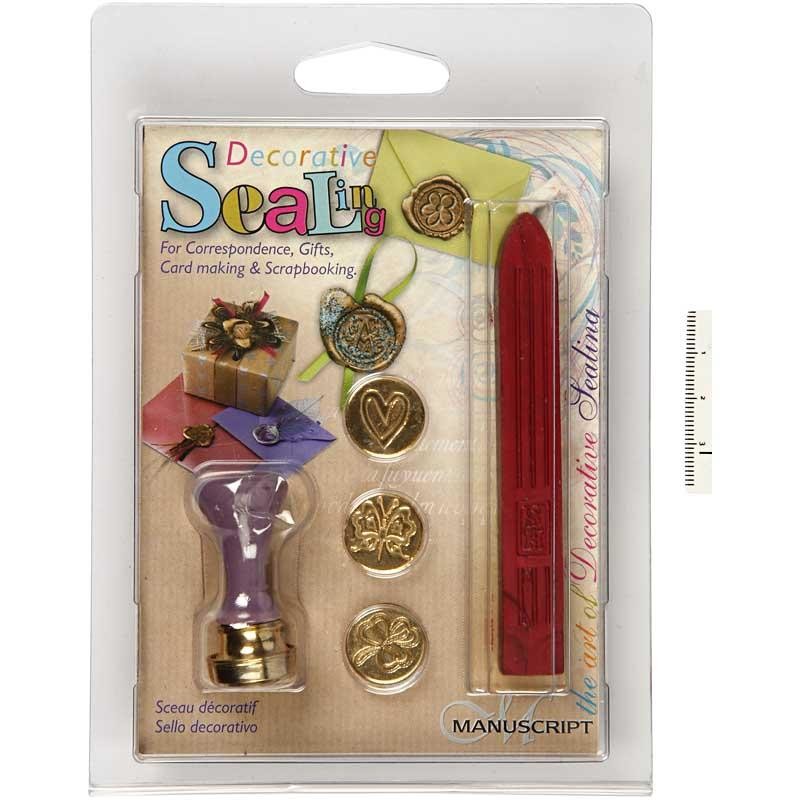 Siegel-Einsteigerset, Herz, Klee, Schmetterling, D 18 mm, 1 Set [HOB-27022]