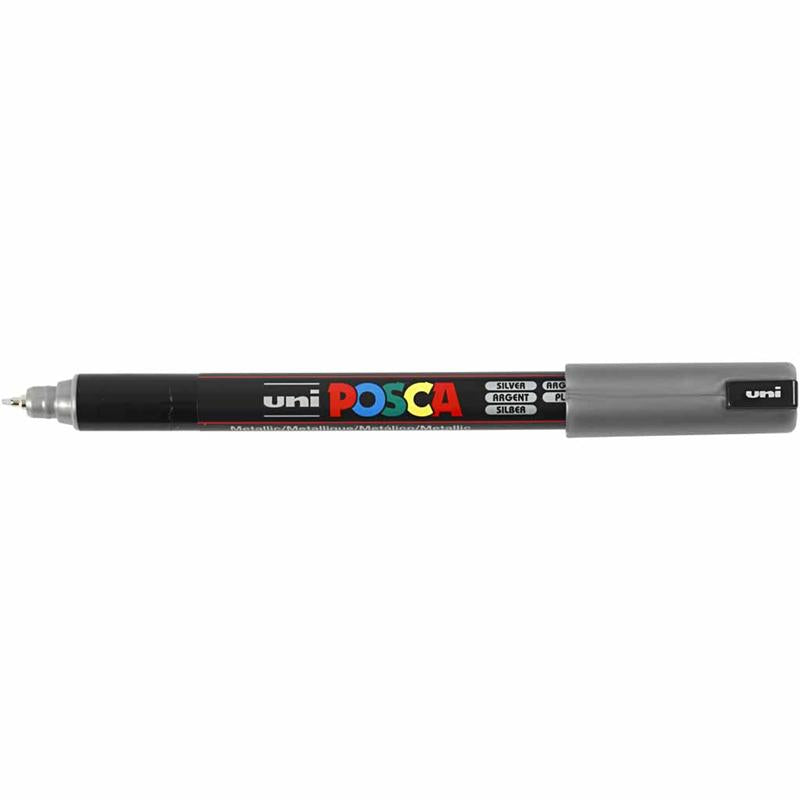 Posca Marker , Nr. PC-1MR, Strichstärke 0,7 mm, extrafein, Silber, 1 Stk [HOB-272805]