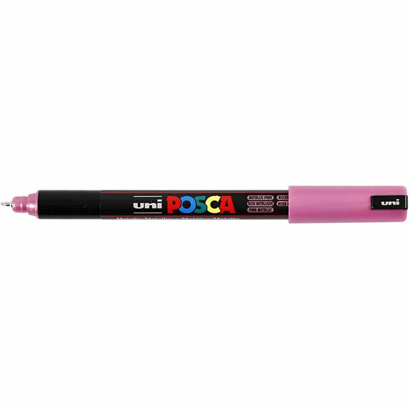 Posca Marker , Nr. PC-1MR, Strichstärke 0,7 mm, extrafein, Rosa metallic, 1 Stk [HOB-272850]