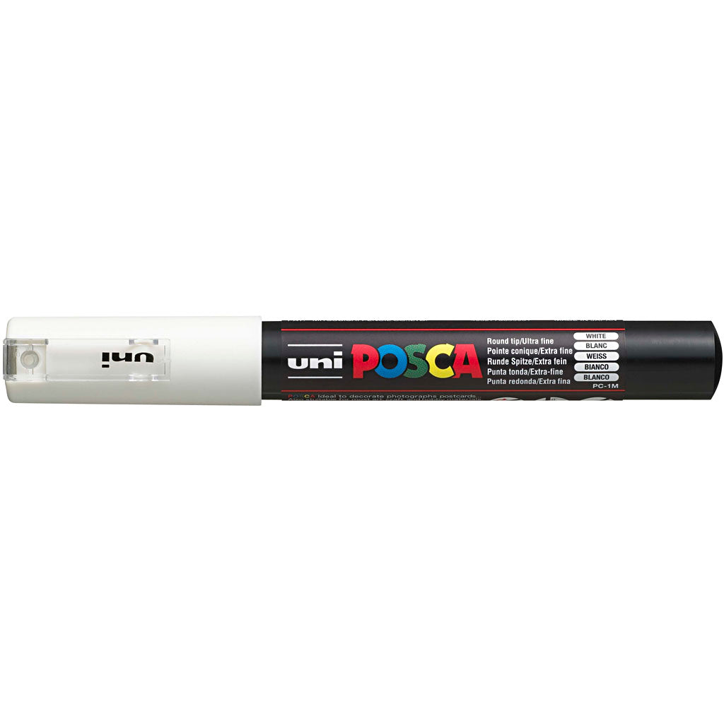 Posca Marker , Nr. PC-1M, Strichstärke 0,7 mm, extrafein, Weiß, 1 Stk [HOB-273052]