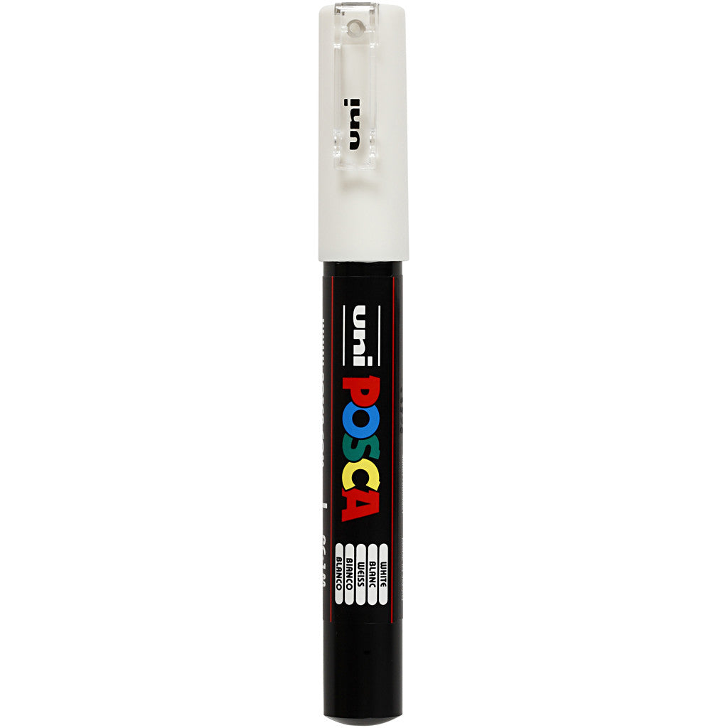 Posca Marker, line width: 0.7 mm,  PC-1M , white, extra-fine, 1pc