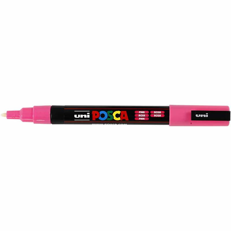 Posca Marker , Nr. PC-3M, Strichstärke 0,9-1,3 mm, fein, Pink, 1 Stk [HOB-274056]