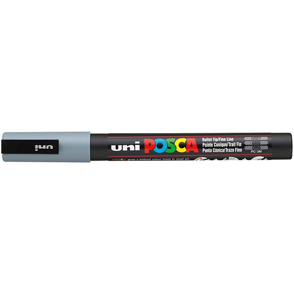 Posca Marker , Nr. PC-3M, Strichstärke 0,9-1,3 mm, fein, Grau, 1 Stk [HOB-274095]