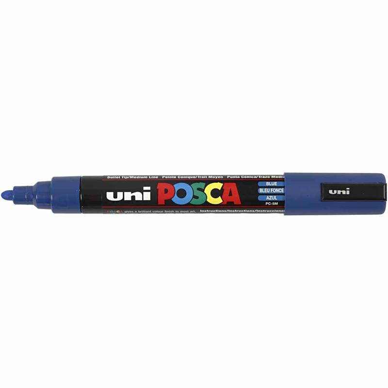 Posca Marker , Nr. PC-5M, Strichstärke 2,5 mm, Medium, Blau, 1 Stk [HOB-276041]