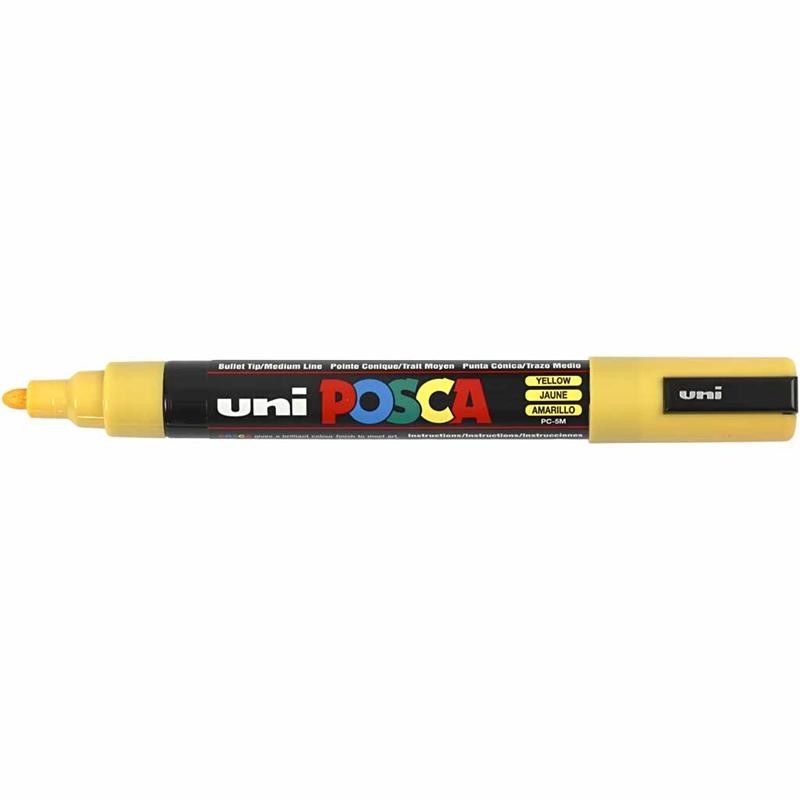 Posca Marker , Nr. PC-5M, Strichstärke 2,5 mm, Medium, Gelb, 1 Stk [HOB-276044]