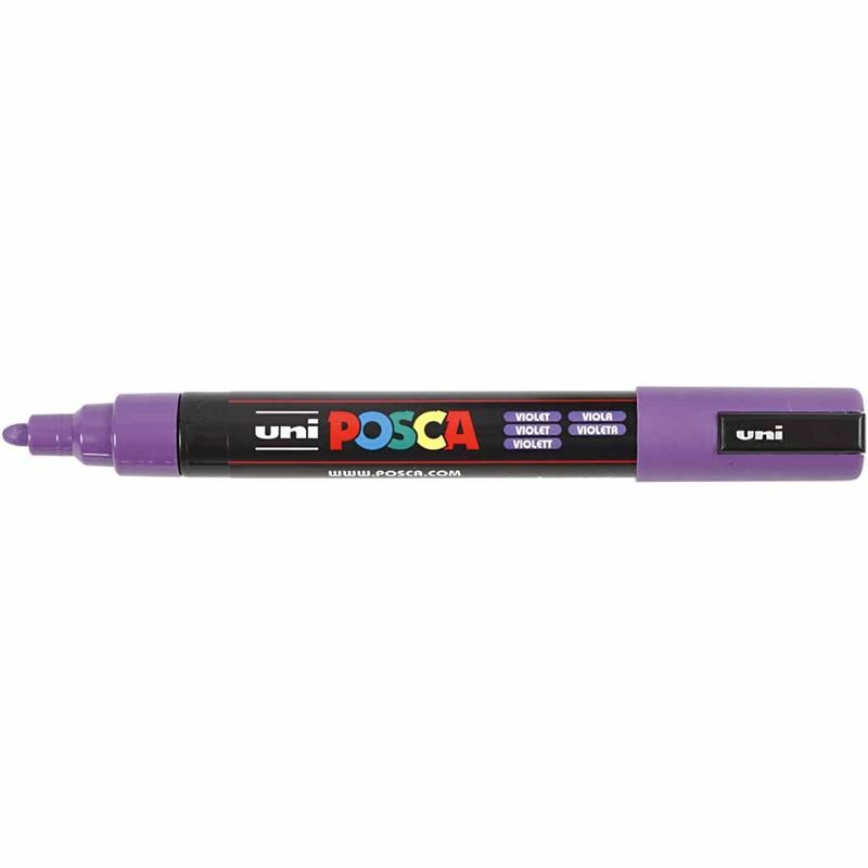 Posca Marker , Nr. PC-5M, Strichstärke 2,5 mm, Medium, Violett, 1 Stk [HOB-276055]