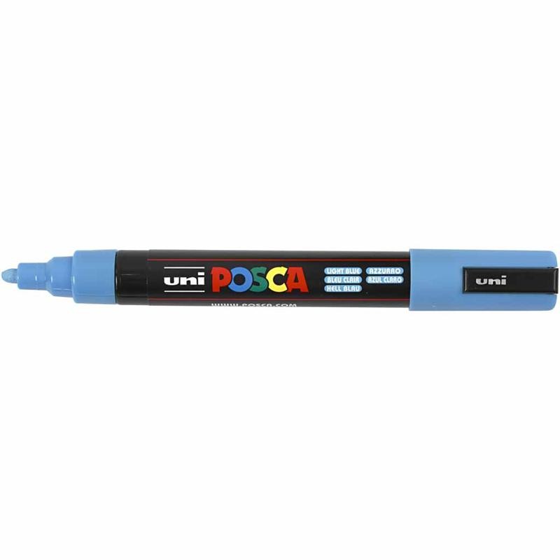 Posca Marker , Nr. PC-5M, Strichstärke 2,5 mm, Medium, Hellblau, 1 Stk [HOB-276057]