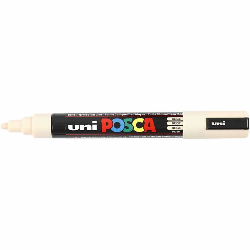 Posca Marker , Nr. PC-5M, Strichstärke 2,5 mm, Medium, Beige, 1 Stk [HOB-276088]