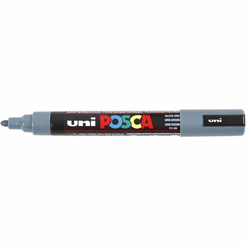 Posca Marker , Nr. PC-5M, Strichstärke 2,5 mm, Medium, Schiefergrau, 1 Stk [HOB-276096]