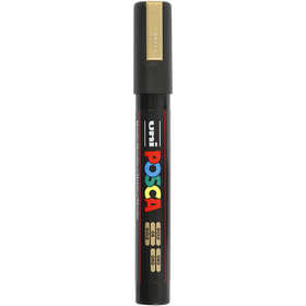 Posca Marker , Nr. PC-5M, Strichstärke 2,5 mm, Medium, Gold, 1 Stk [HOB-276810]