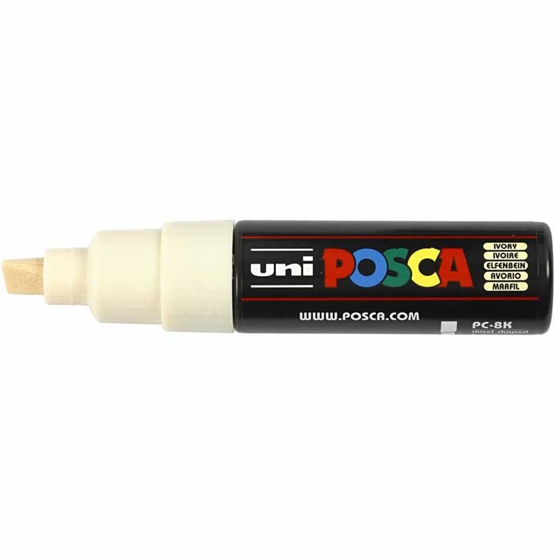 Posca Marker , Nr. PC-8K, Strichstärke 8 mm, breit, Elfenbein, 1 Stk [HOB-278019]
