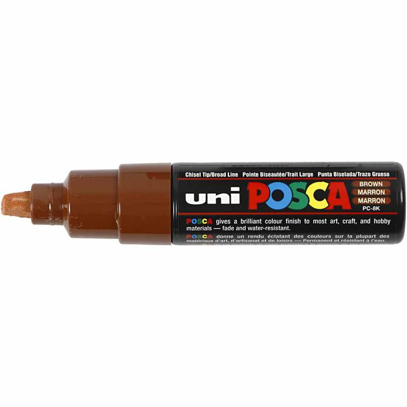 Posca Marker , Nr. PC-8K, Strichstärke 8 mm, breit, Braun, 1 Stk [HOB-278045]