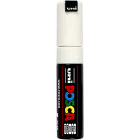 Posca Marker , Nr. PC-8K, Strichstärke 8 mm, breit, Weiß, 1 Stk [HOB-278052]
