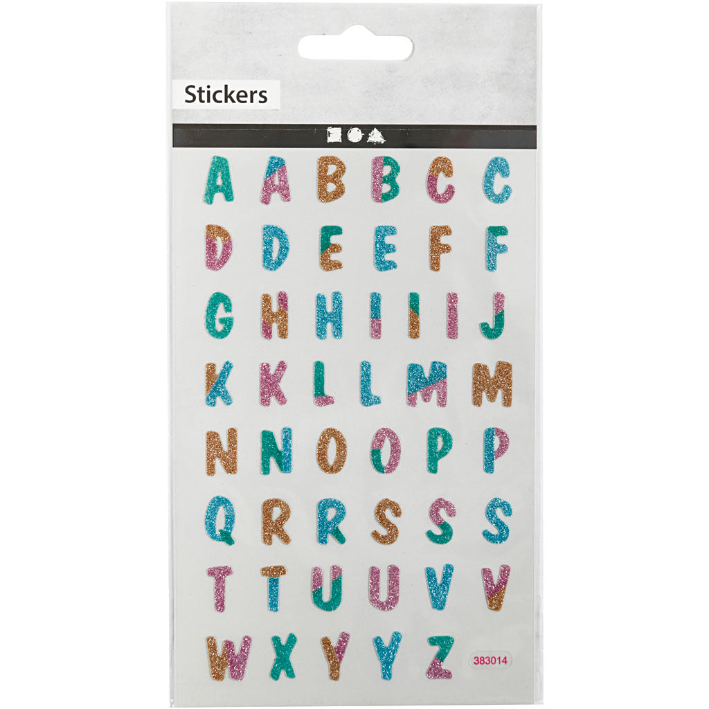 Glitzer-Sticker, Buchstaben, Blatt 10x16 cm, 1 Bl. [HOB-280017]