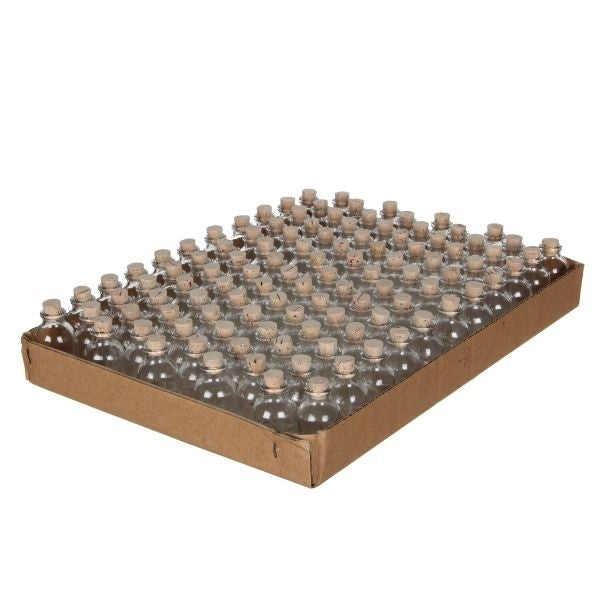 Glasflasche Mini mit Kork 20ml - 6x3cm (105 Stück) [IFS-28075]