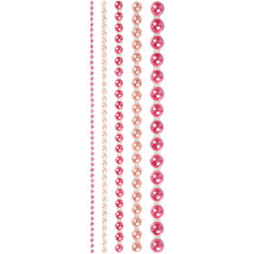 Halbperlen, Größe 2-8 mm, Pink, 140 Stk/ 1 Pck [HOB-28320]