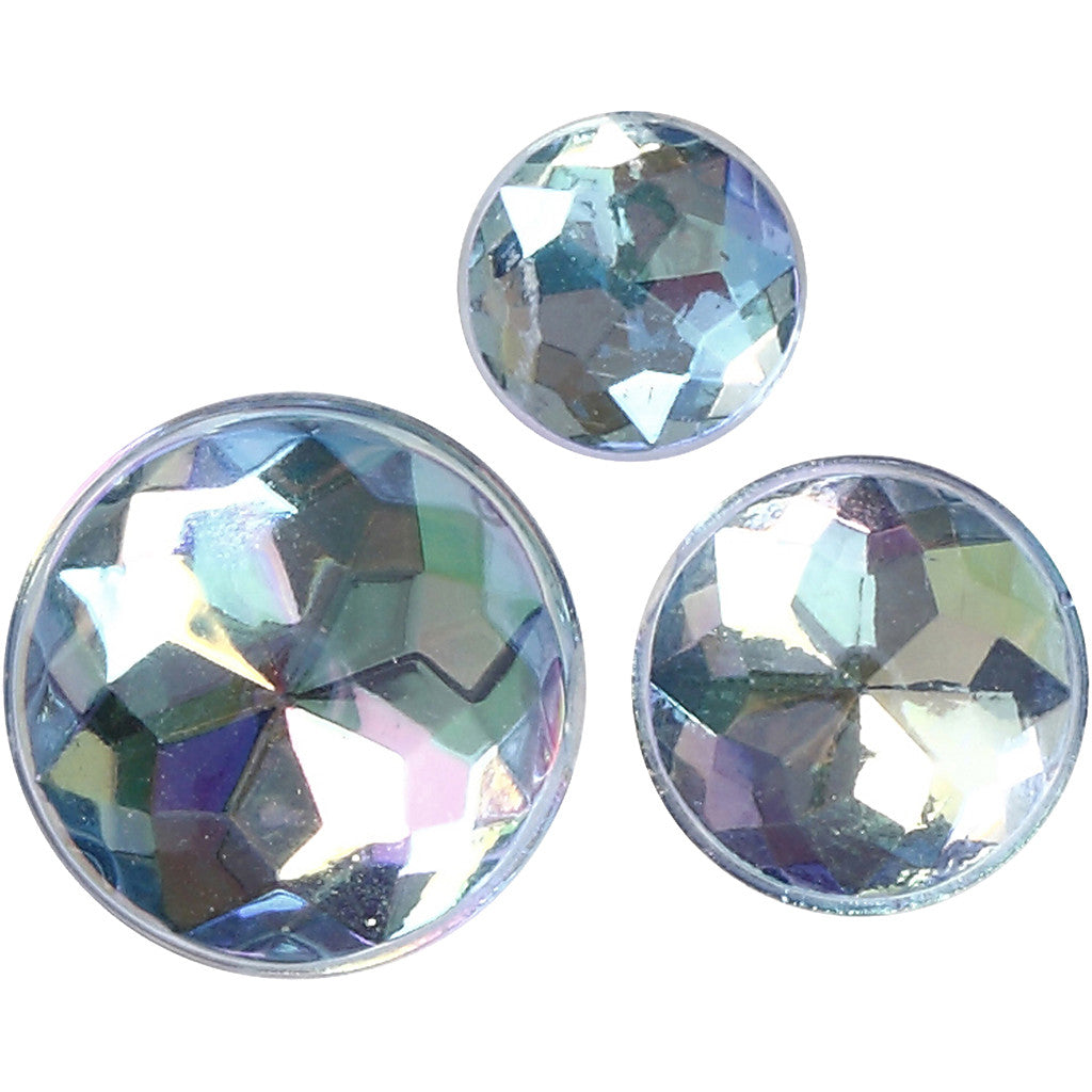 Strasssteine, Größe 6+8+10 mm, Blau, 40 Stk/ 1 Pck [HOB-28323]